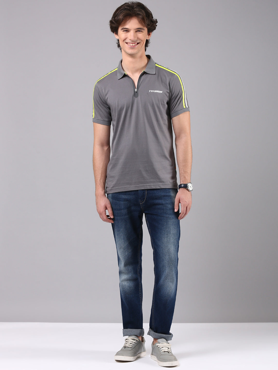 TVS Originals Racing 100% Cotton Mercerised Polo T-Shirt | 180 GSM | Sleek Zipper Placket | Soft Sheen Finish | Lightweight & Durable | Regular Fit | Heat-Sealed Neck | Premium Everyday Wear